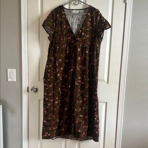NATURAL LIFE Brown Floral Midi Dress